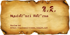 Nyulászi Rózsa névjegykártya